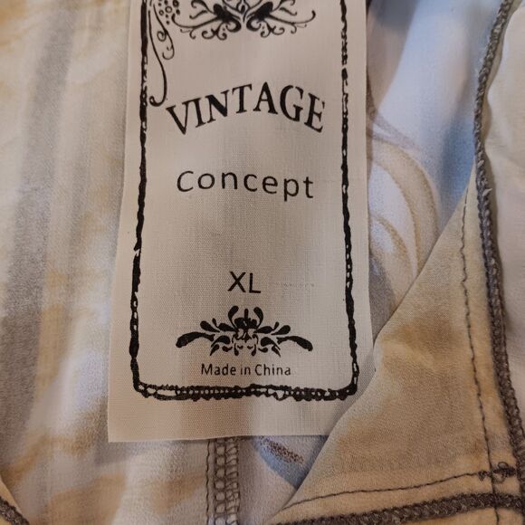 Vintage Concept XL Art-To-Wear Patchwork Blouse Tunic Abstract Floral Print... - Picture 12 of 14